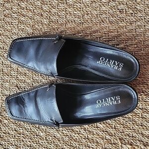 Franco SARTO black leather heeled slip on shoe  Size is 7M  Very good condition.